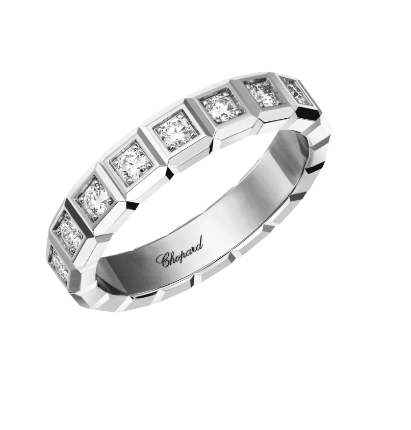 Ice Cube Full-Set Diamond Ring White Gold