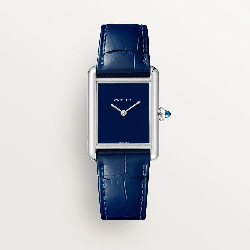 Tank Must de Cartier watch, Large model, high autonomy quartz movement, steel, leather CRWSTA0114