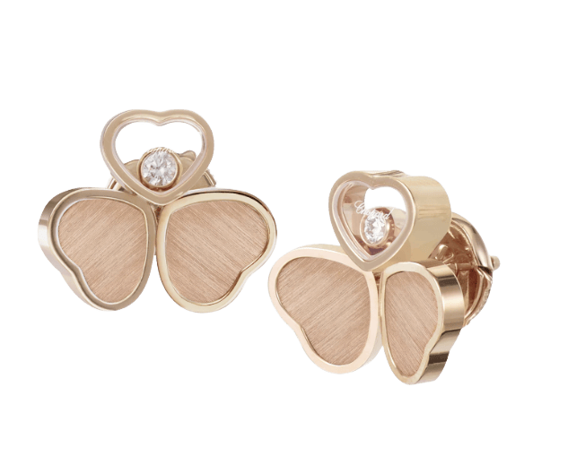 Happy Hearts Wings Earrings Rose Gold