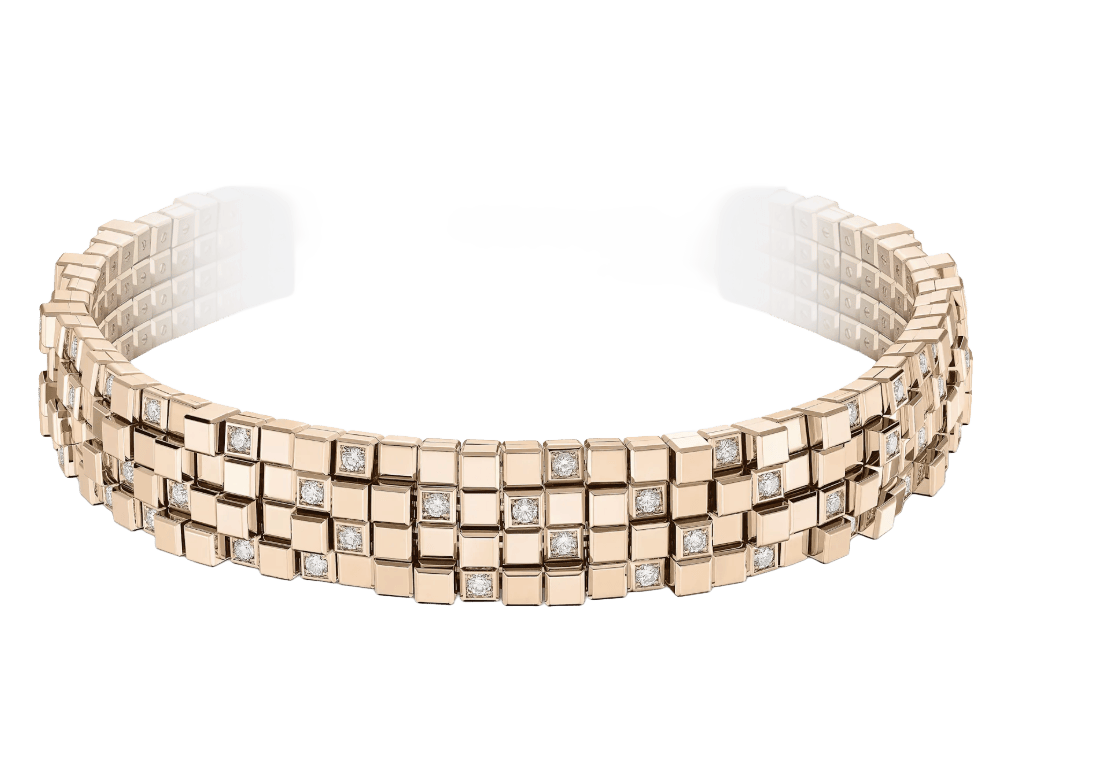 Ice Cube Rose Gold Choker Necklace