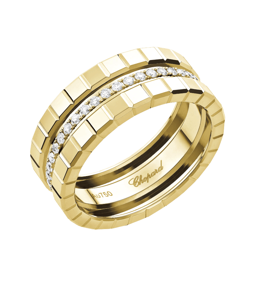 Ice Cube Yellow Gold Diamond Ring