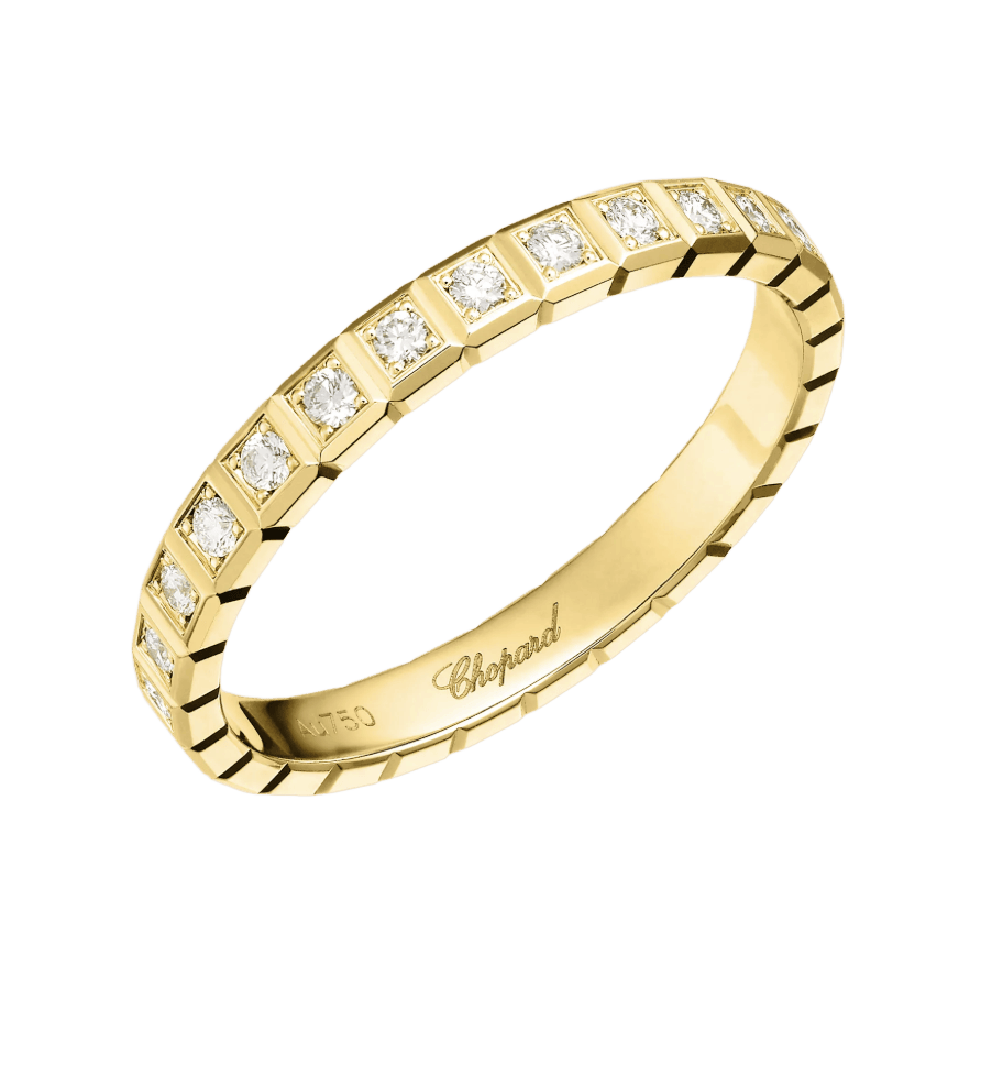 Ice Cube Full-Set Diamond Ring Yellow Gold