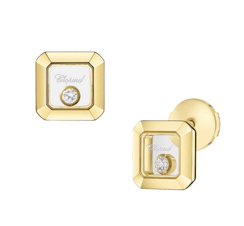 Happy Diamonds Icons Square Earrings Yellow Gold