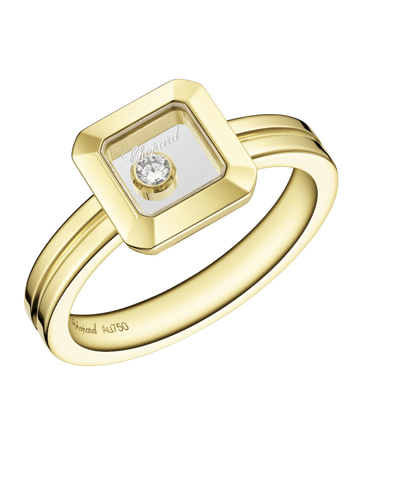 Happy Diamonds Icons Square Yellow Gold Ring